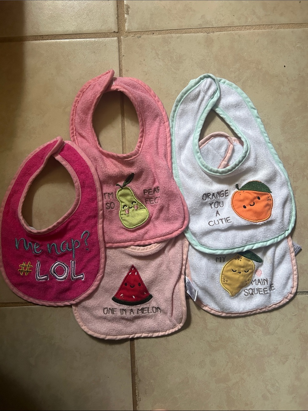 Lot of 5 baby bibs